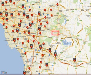 Location of McDonald's in Melbourne