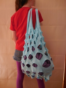 A bag Cathy made out of an old T-shirt